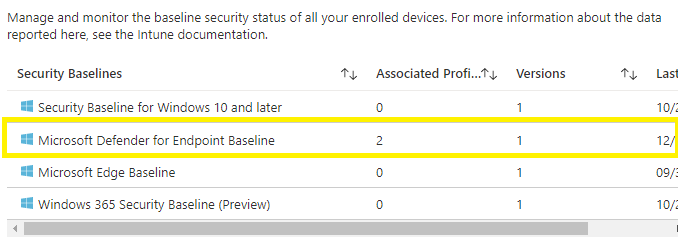 Security Baselines