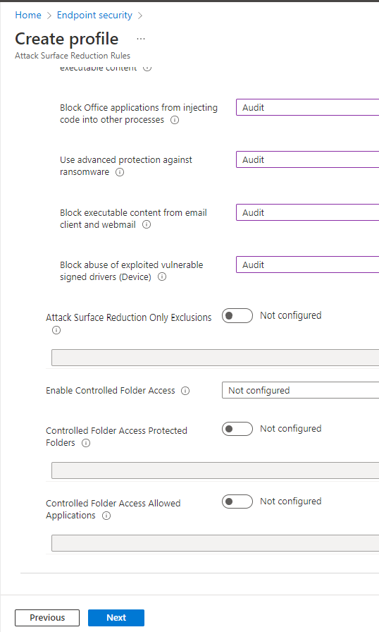 Create ASR Policy